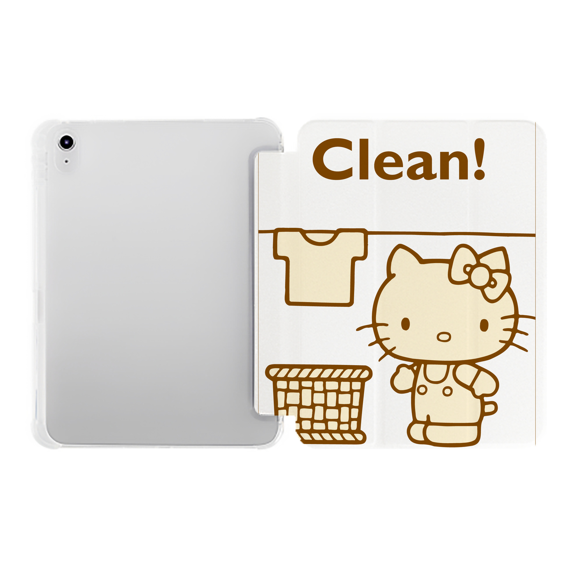 （画像用） Hello Kitty ハローキティ IPad ケース ペン収納付き 三つ折りスタンド PUレザー×シリコン 対応機種9.5/10.5/10.9インチ